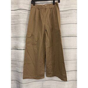 Anthropologie Du Paradis Pleated Wide-Leg Cargo Pants Size S
